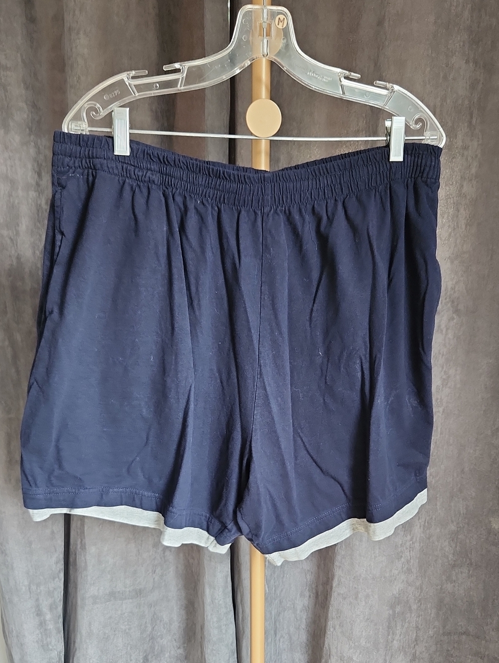 Athletic Works Navy Men's Athletic Shorts with Light Gray Trim